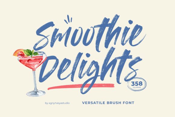 Smoothie Delights: A Brush Font That Captures Joyful Creativity